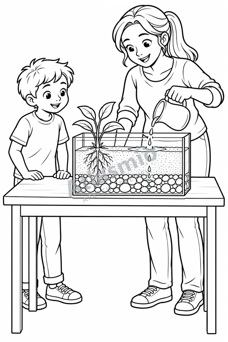 Colouring illustration: Water Hidden Underground