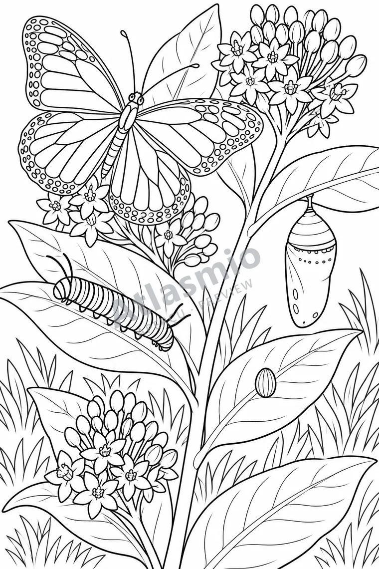 Colouring illustration: A Butterfly’s Life
