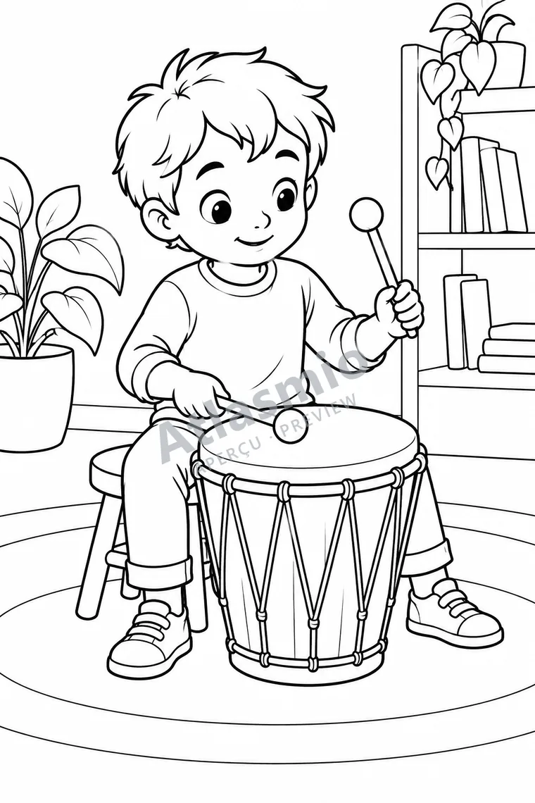 Illustration à colorier : D’où vient le son?
