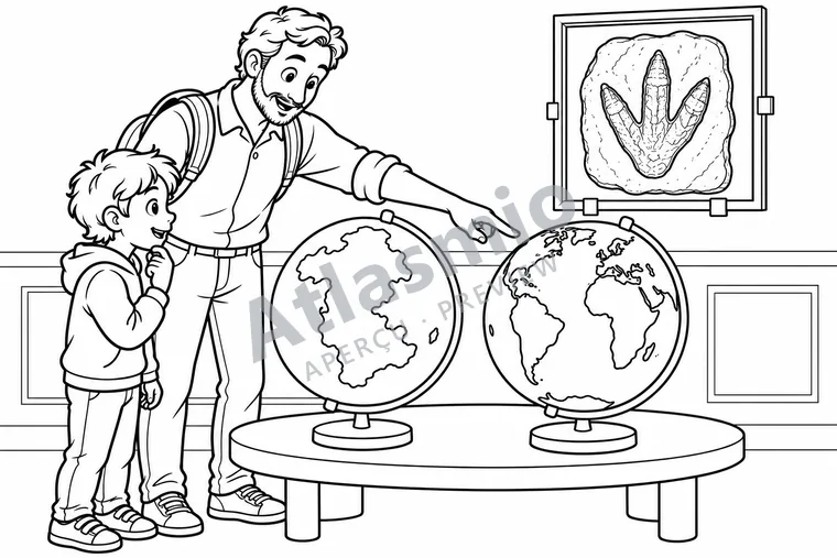 Colouring illustration: Continents That Move