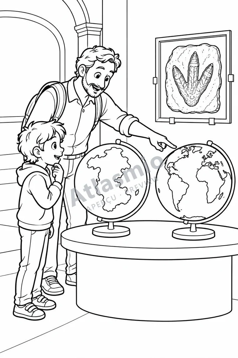 Colouring illustration: Continents That Move