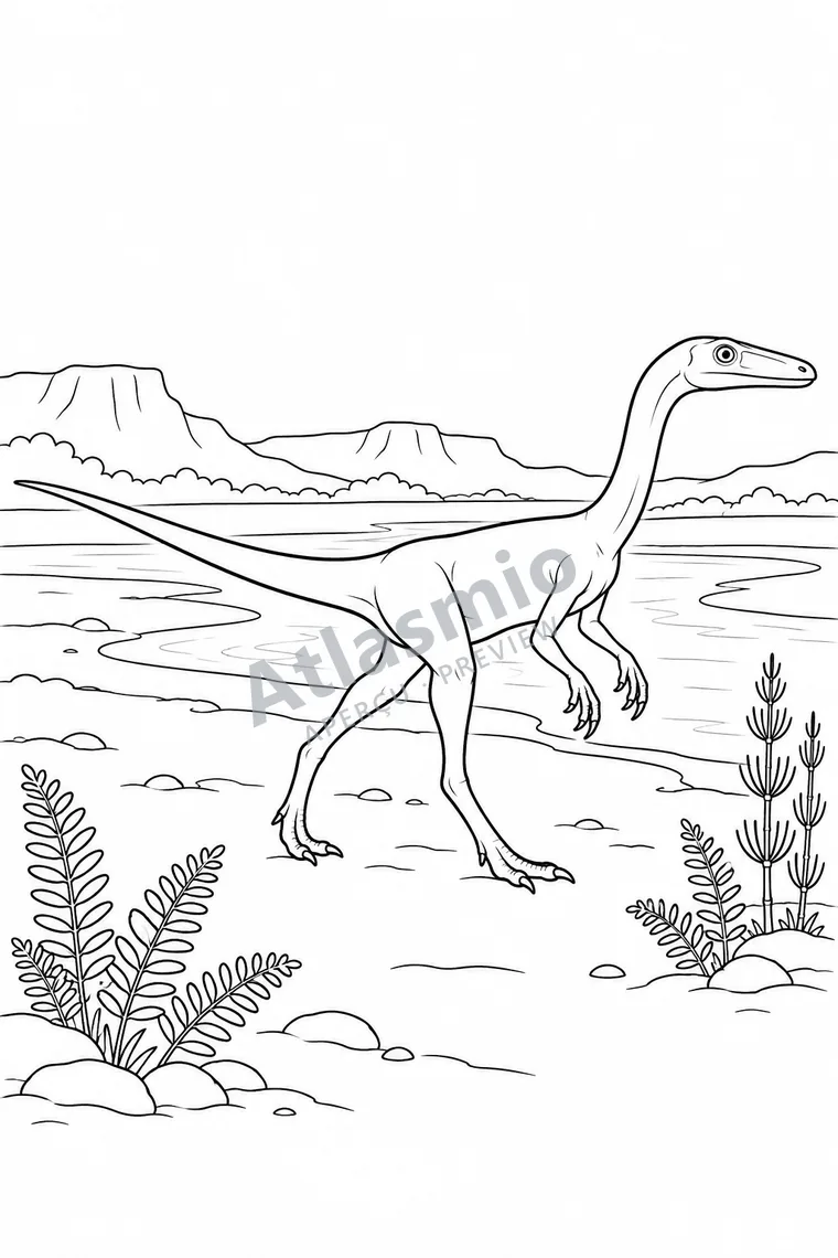 Colouring illustration: Coelophysis