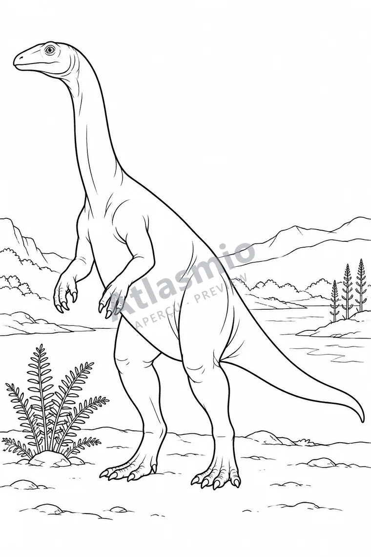 Colouring illustration: Plateosaurus