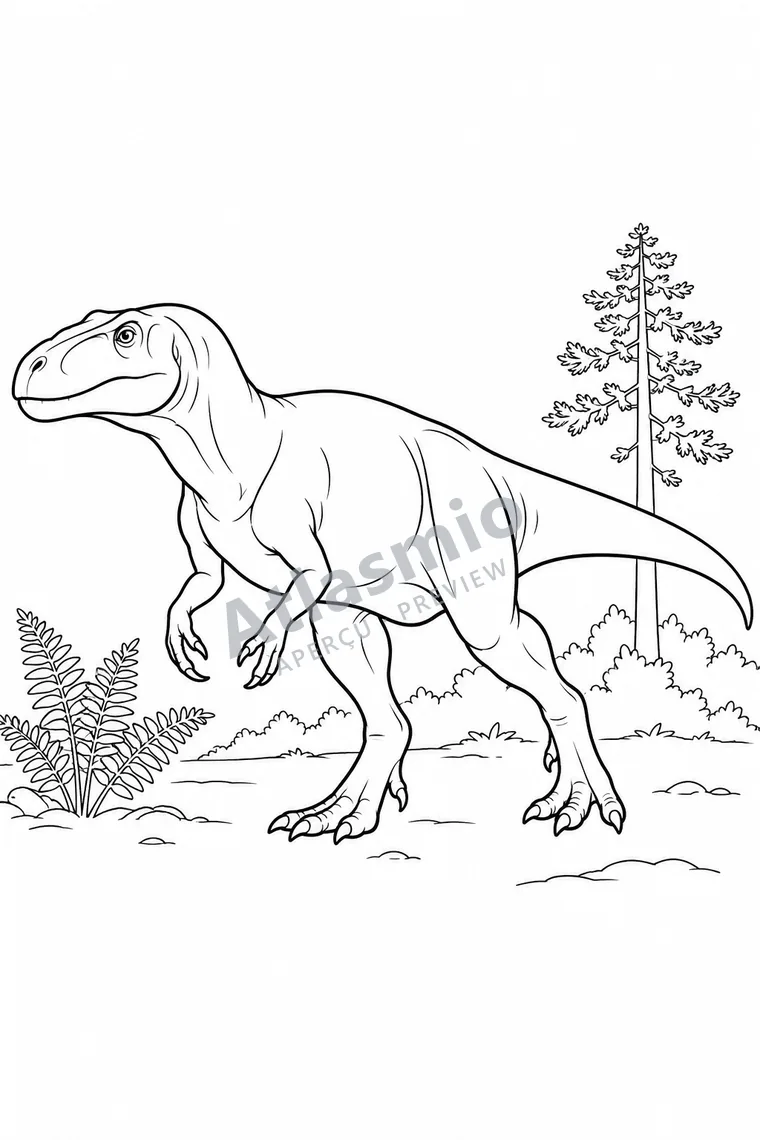 Colouring illustration: Megalosaurus