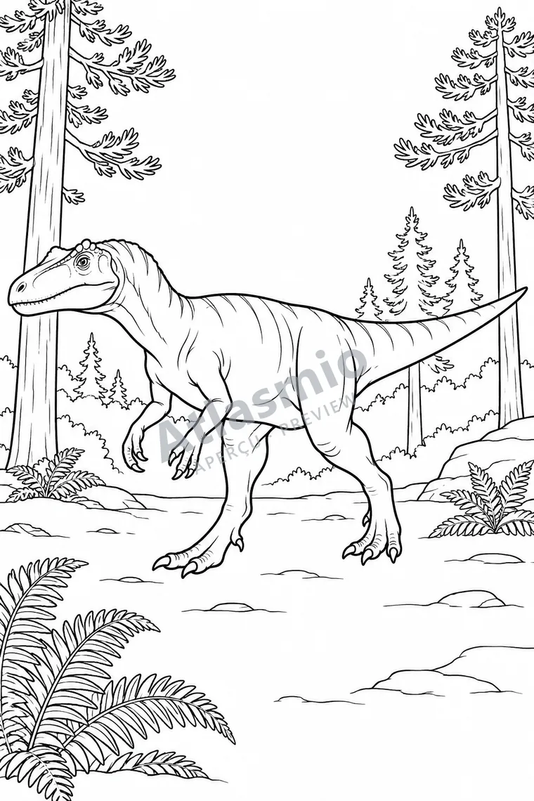 Colouring illustration: Allosaurus