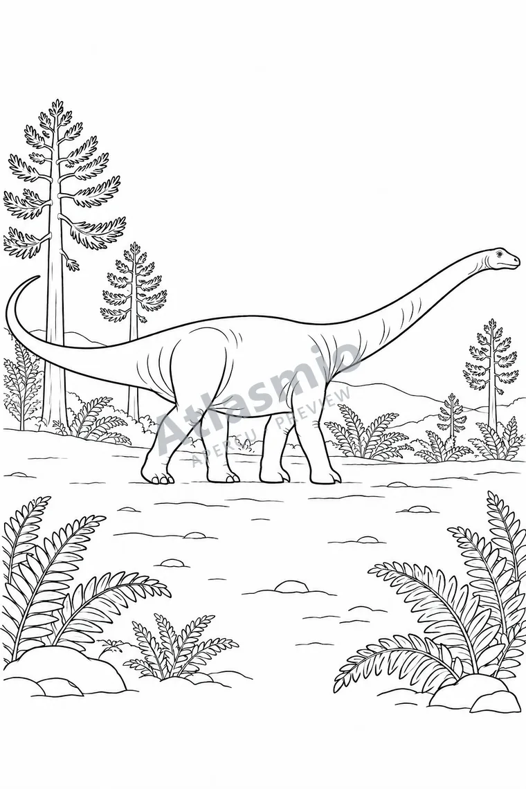 Colouring illustration: Diplodocus