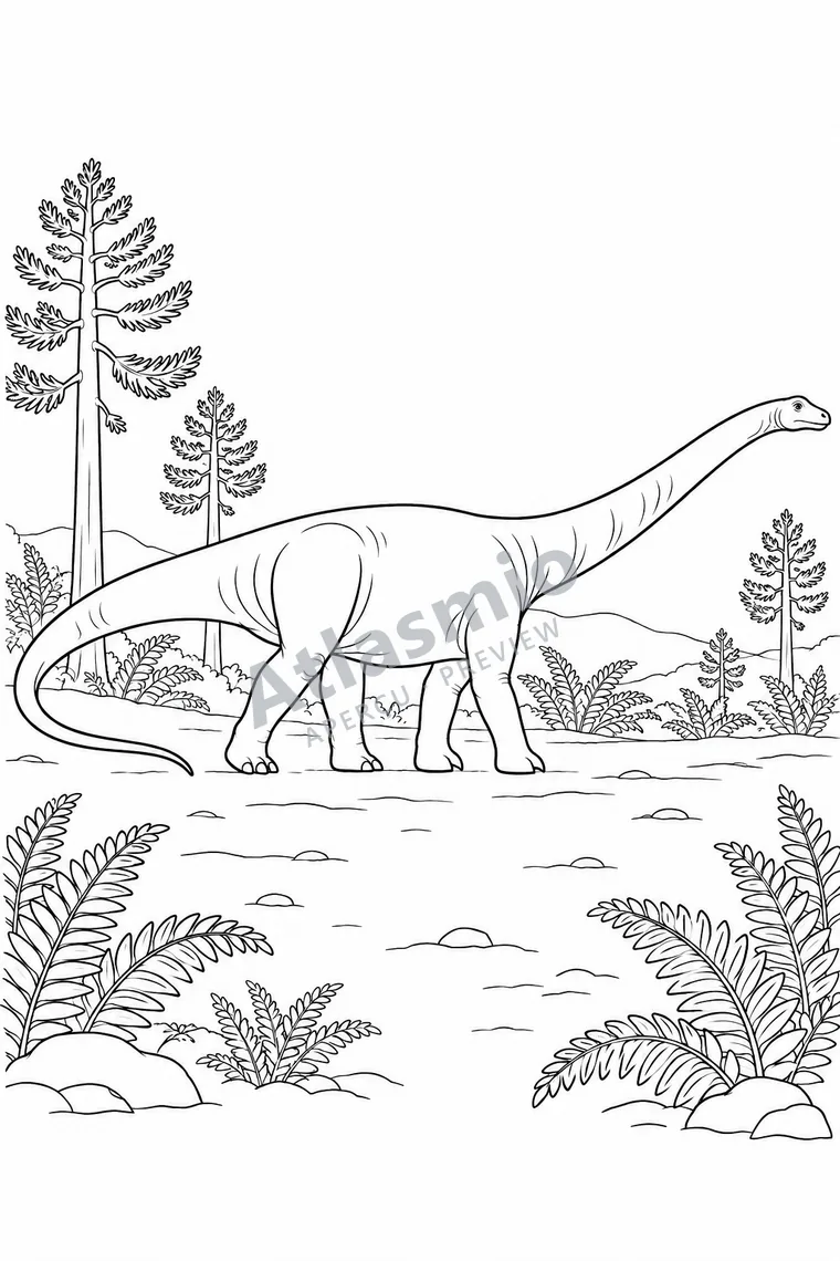 Colouring illustration: Diplodocus