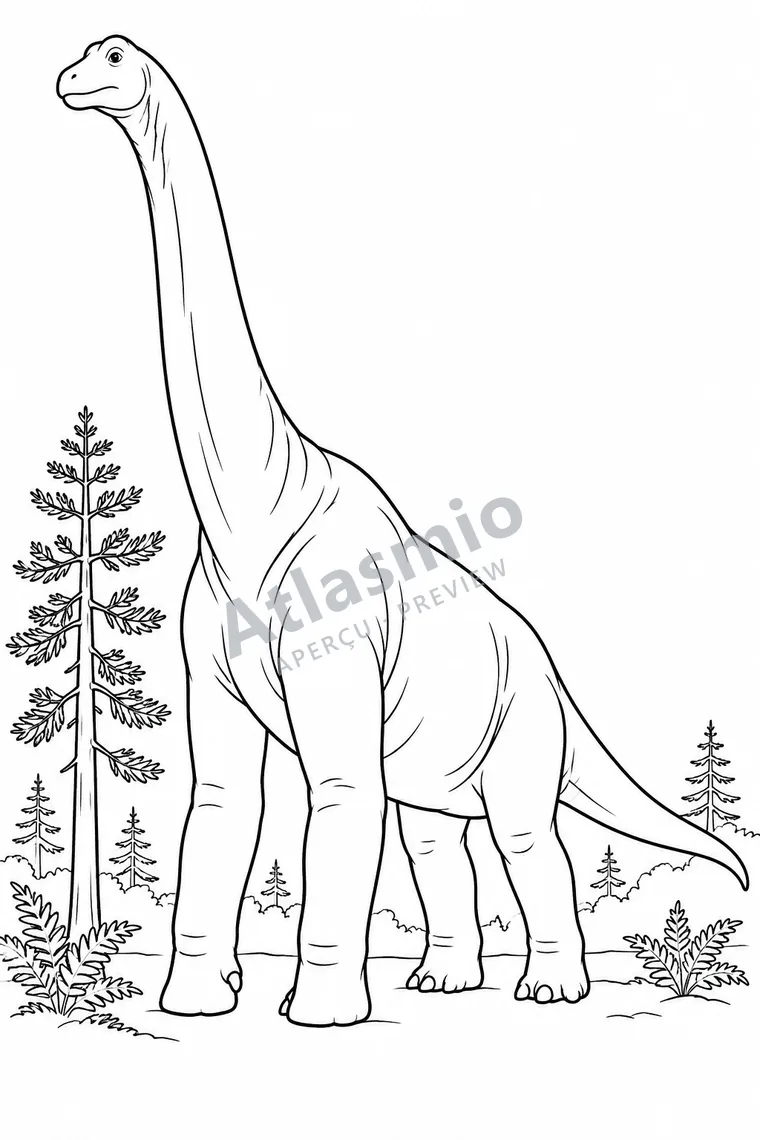 Colouring illustration: Brachiosaurus