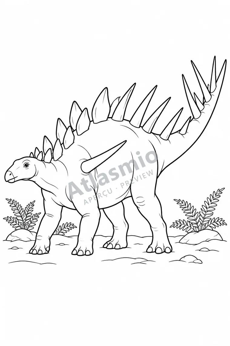 Colouring illustration: Kentrosaurus