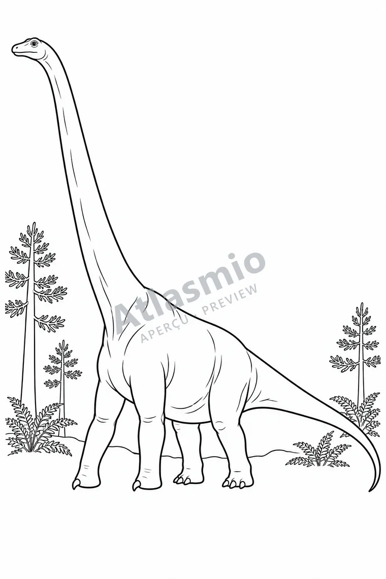 Colouring illustration: Mamenchisaurus