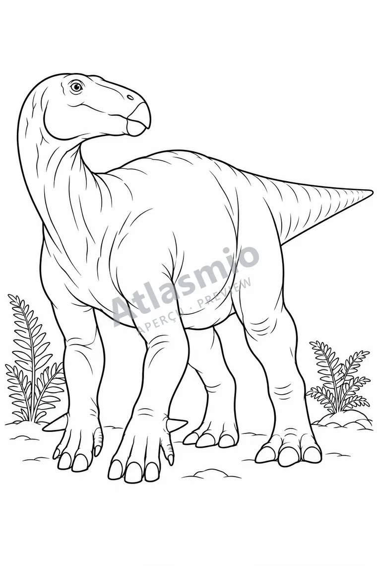 Colouring illustration: Iguanodon