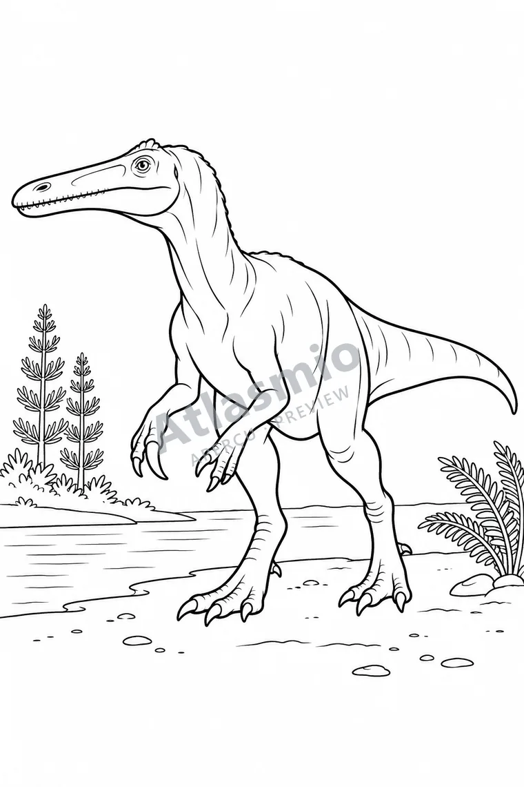 Colouring illustration: Baryonyx