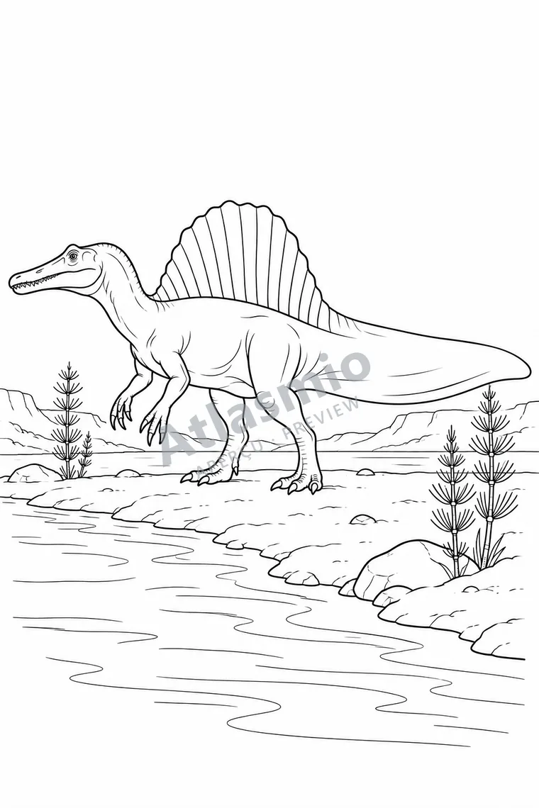 Colouring illustration: Spinosaurus