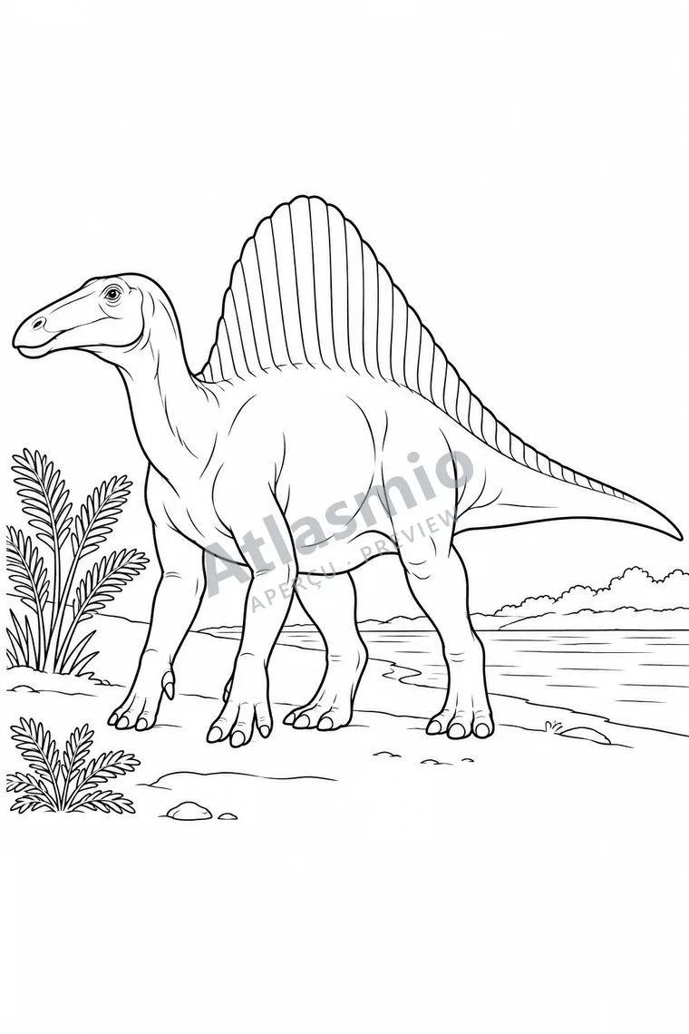 Illustration à colorier : Ouranosaurus