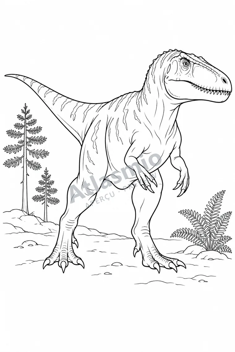 Colouring illustration: Carcharodontosaurus