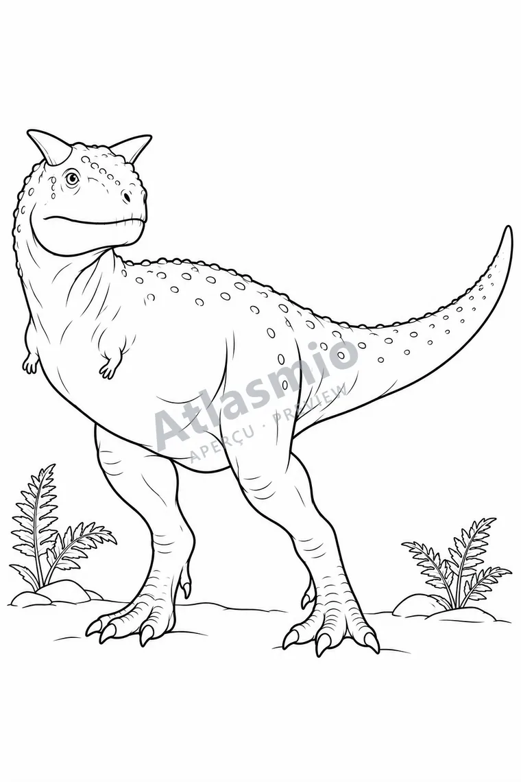 Colouring illustration: Carnotaurus