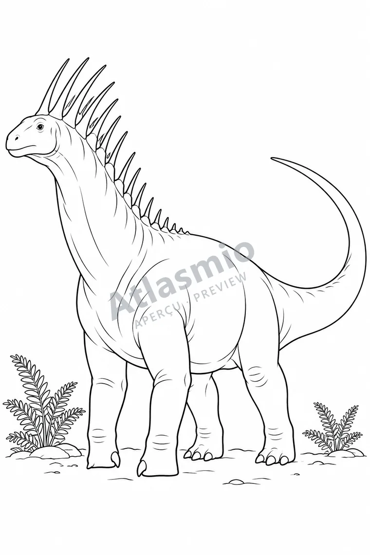Colouring illustration: Amargasaurus
