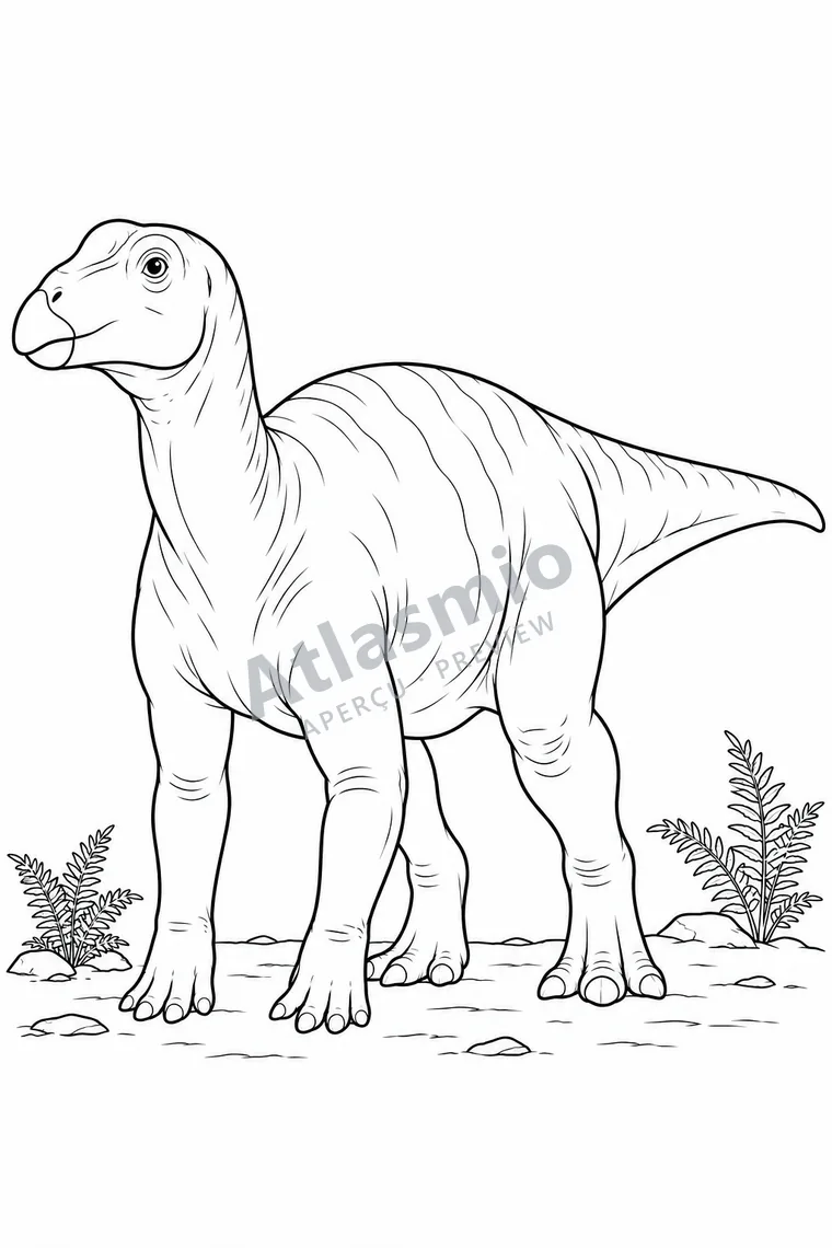 Colouring illustration: Muttaburrasaurus