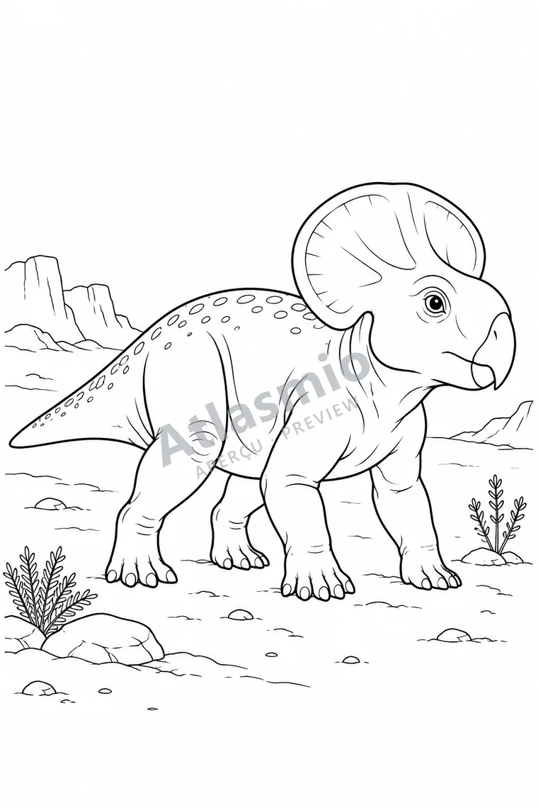 Illustration à colorier : Protoceratops