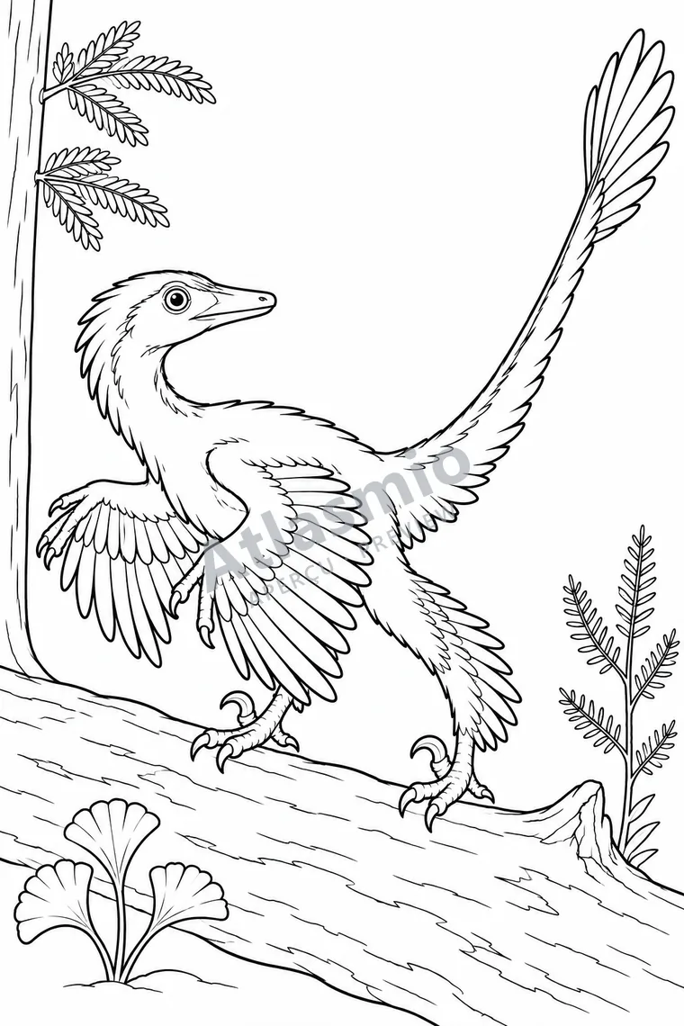 Colouring illustration: Microraptor