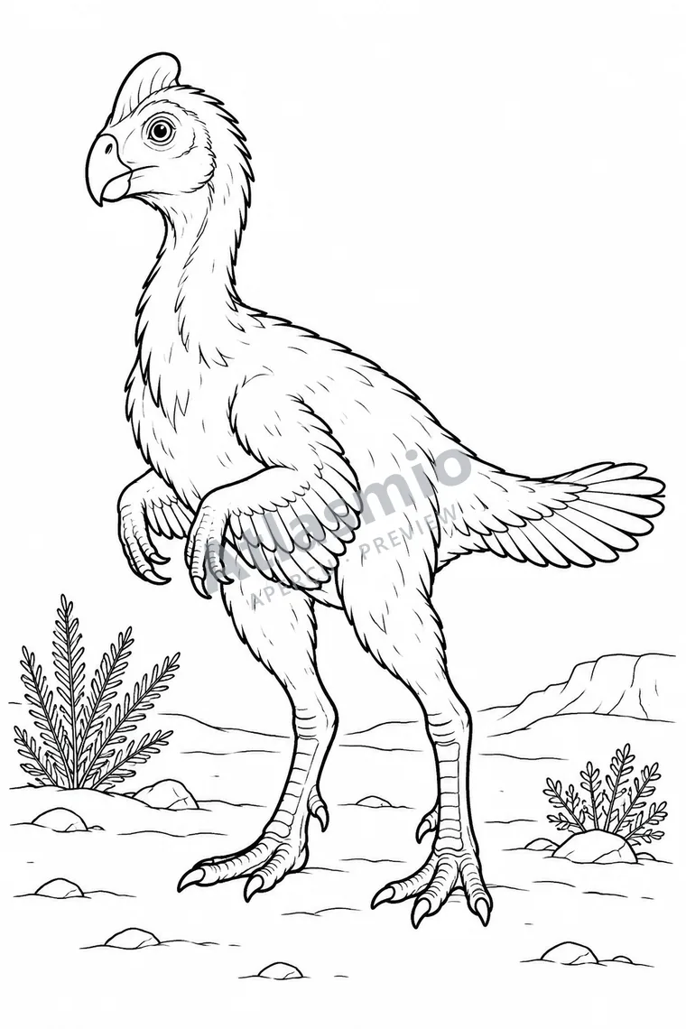 Colouring illustration: Oviraptor