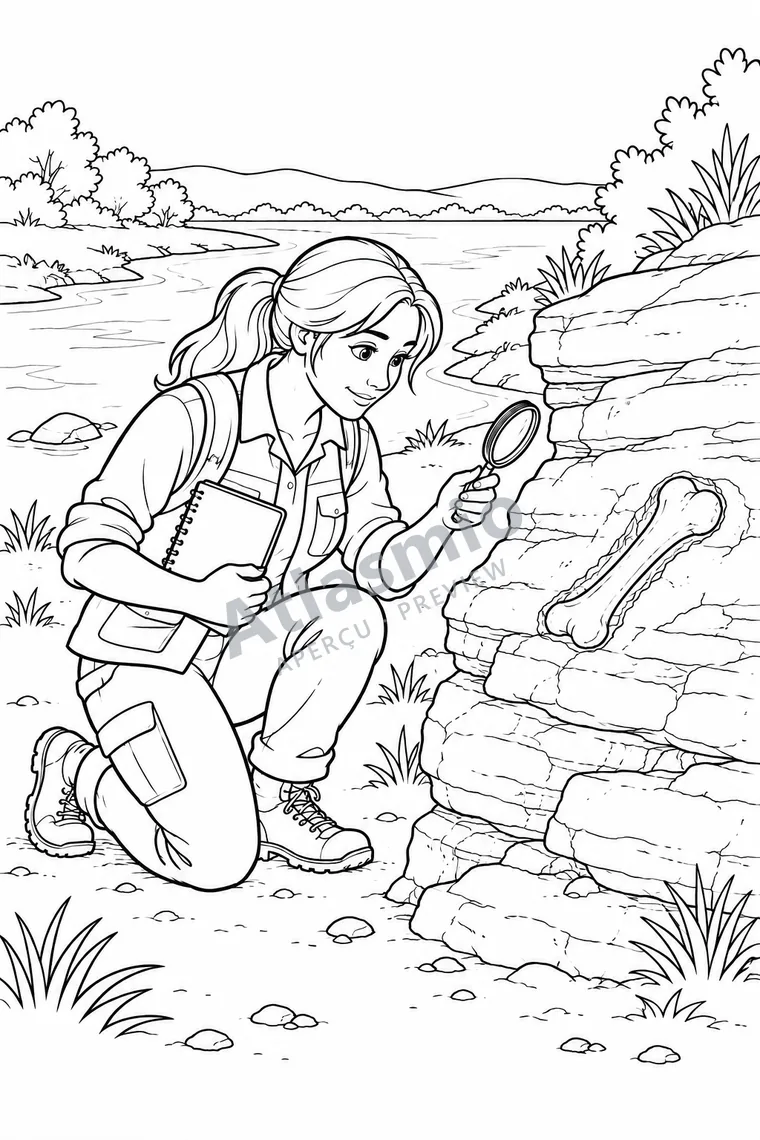 Colouring illustration: How Does a Fossil Form?