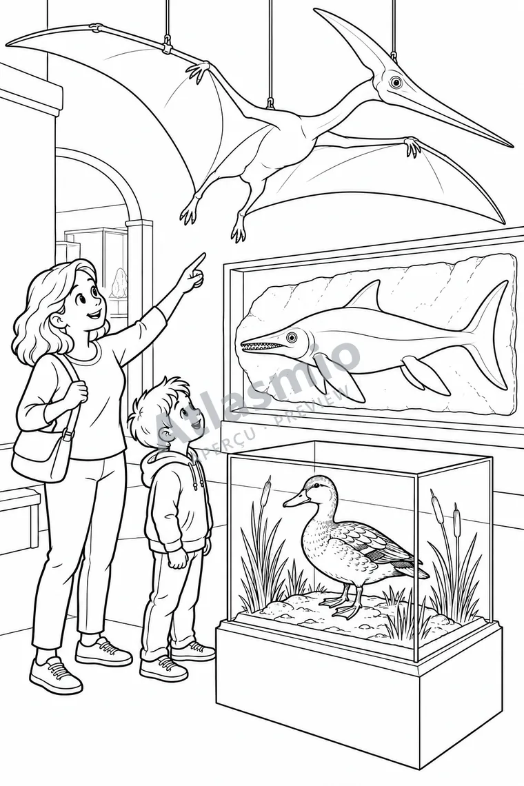 Colouring illustration: Dinosaur or Another Animal?