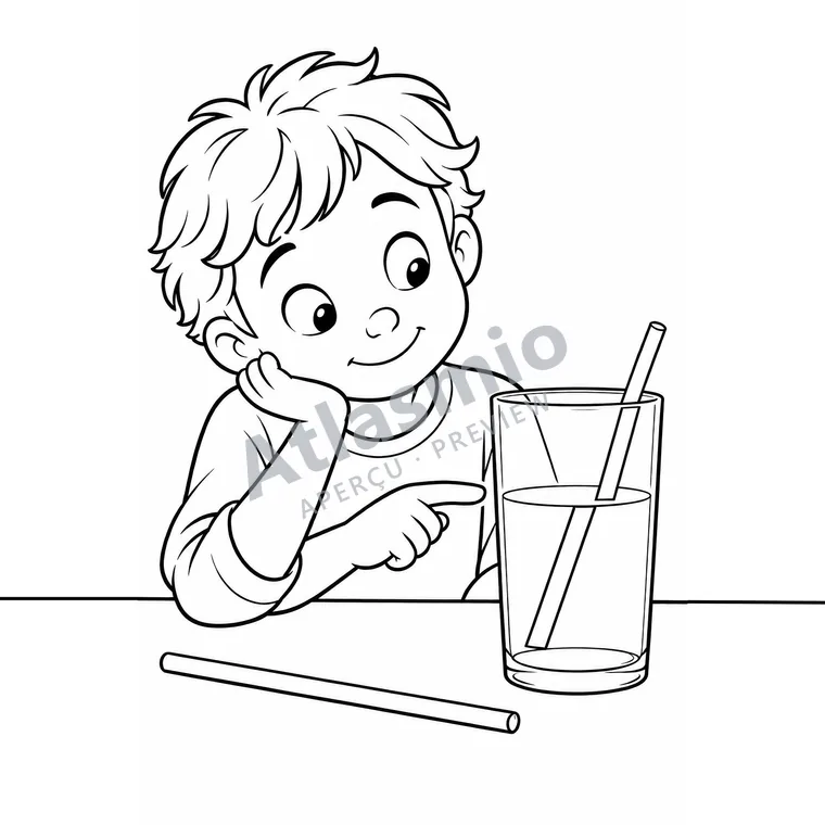 Colouring illustration: Did My Straw Break?