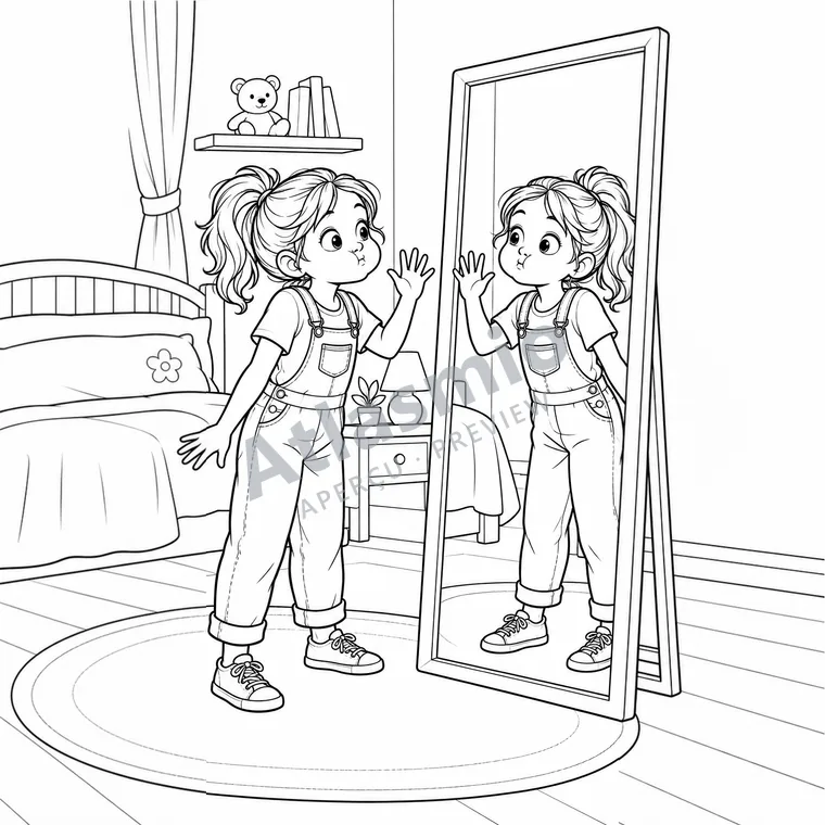 Colouring illustration: My Mirror Copycat
