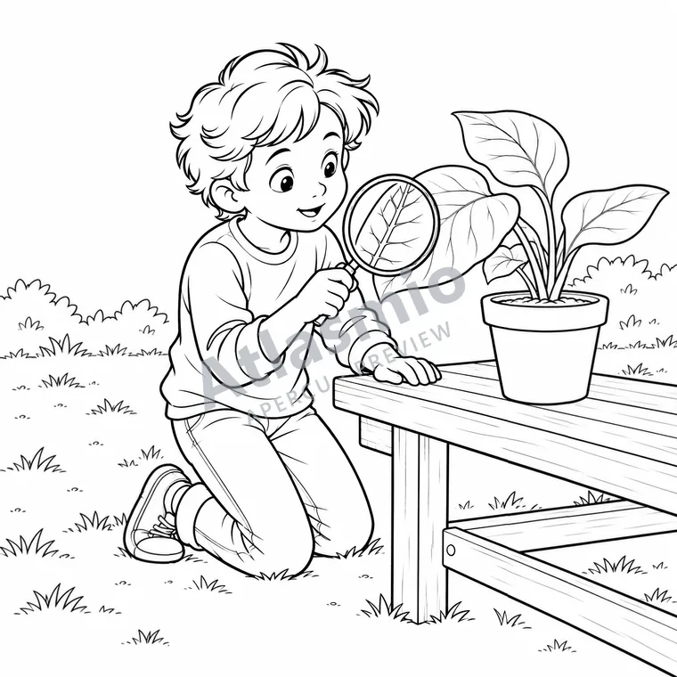 Colouring illustration: A Leaf Gets Bigger