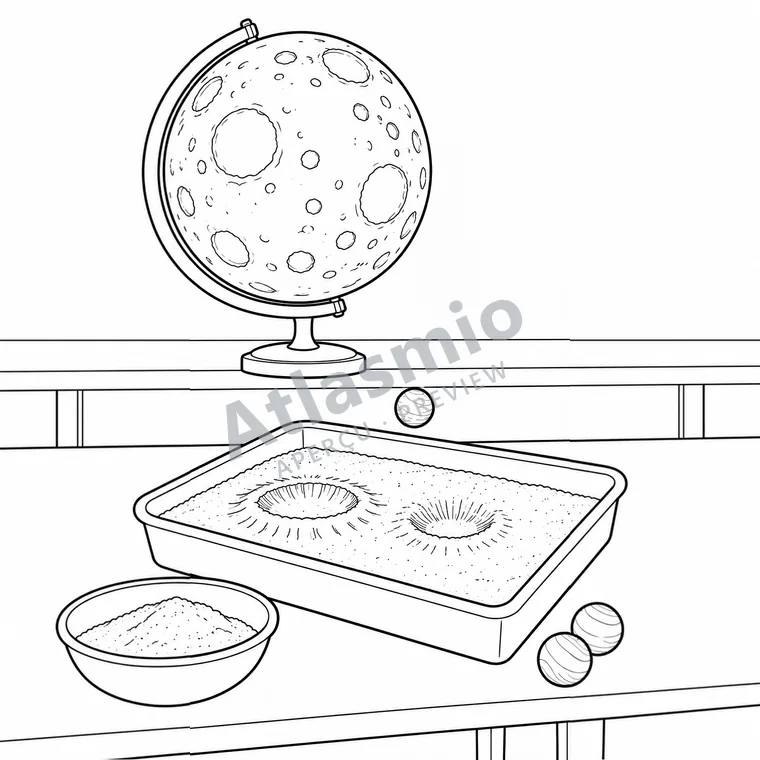 Colouring illustration: The Moon Has Dents