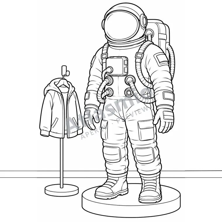 Colouring illustration: A Spacesuit Is a Tiny Home