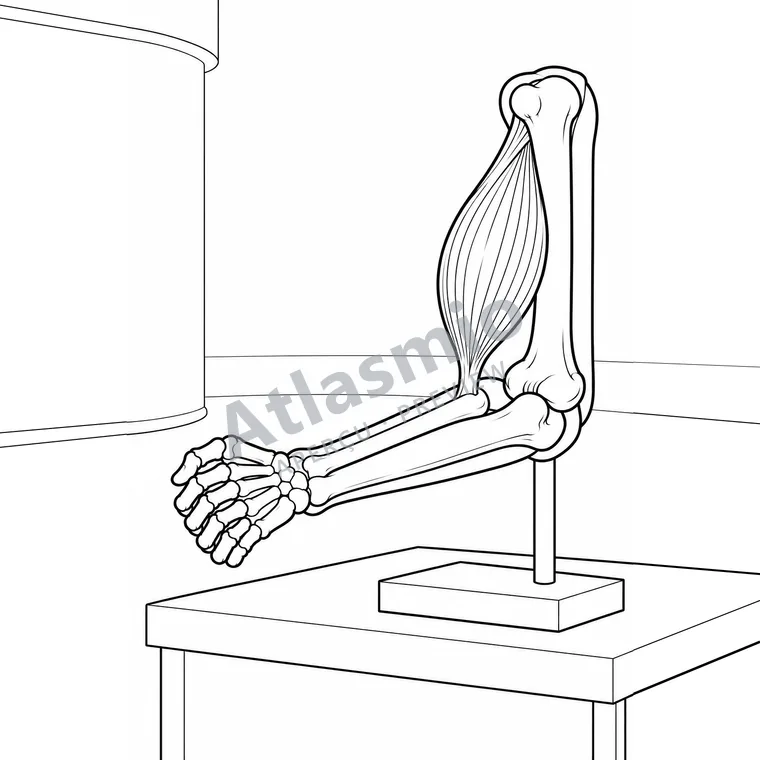 Colouring illustration: Bones and Muscles Work Together