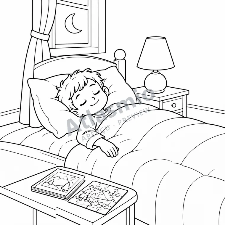 Colouring illustration: My Brain Works While I Sleep