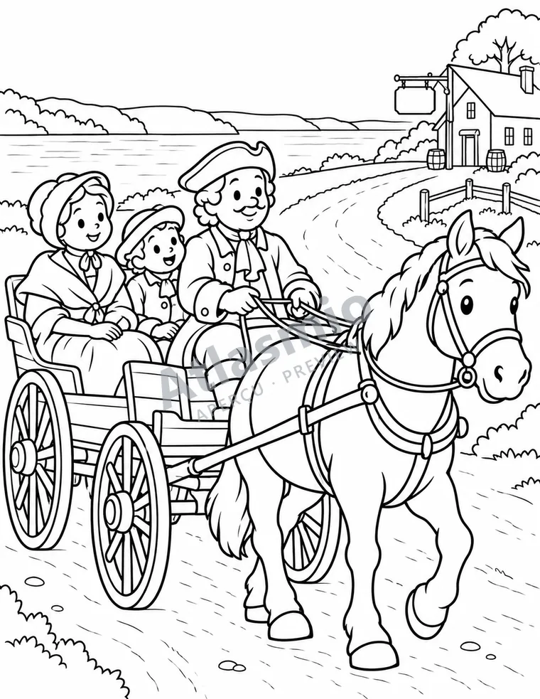 Illustration à colorier : Le chemin du Roy