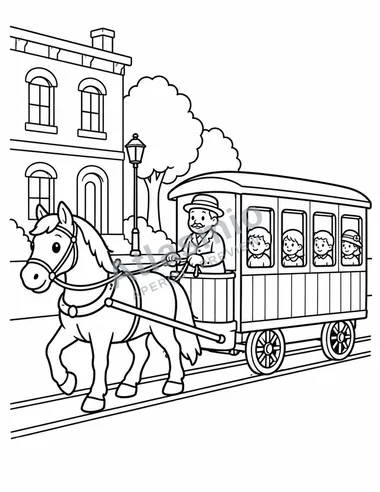 The horse-drawn streetcar