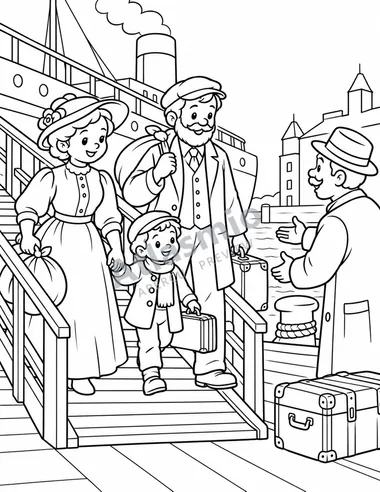 Families arrive by ship