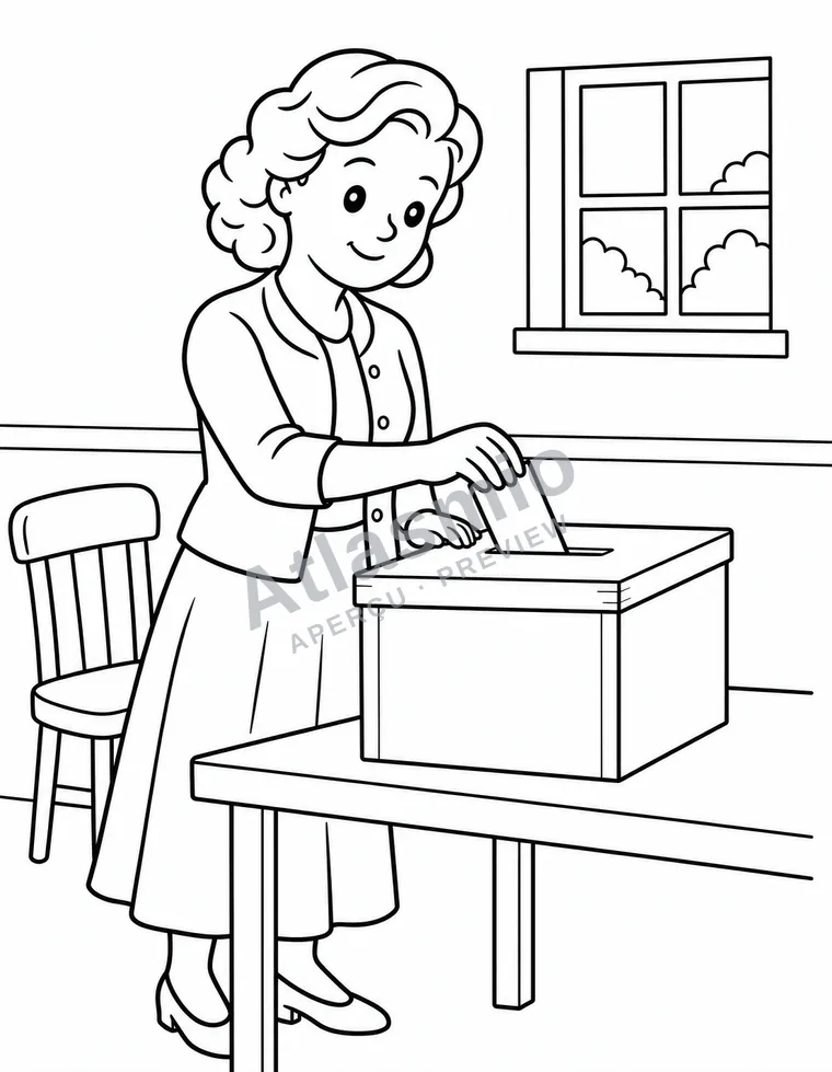 Colouring illustration: The right to vote