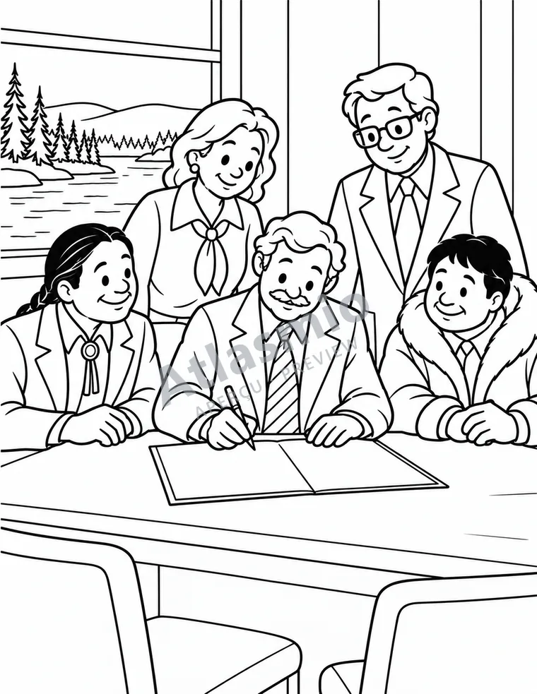 Colouring illustration: An agreement for the North
