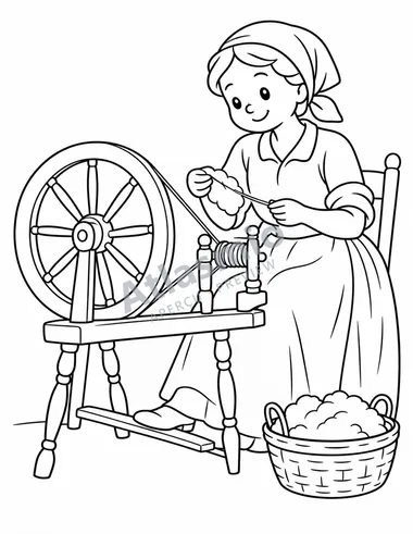 The spinning wheel turns