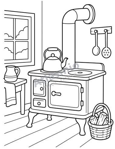 The wood-burning cookstove