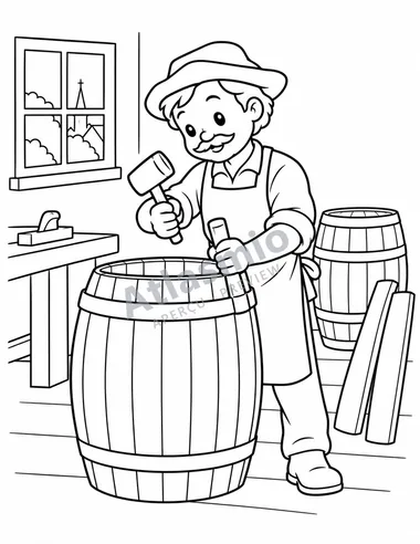 The barrel maker at work