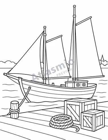A schooner on the river