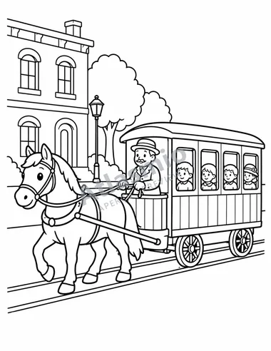 The horse-drawn streetcar
