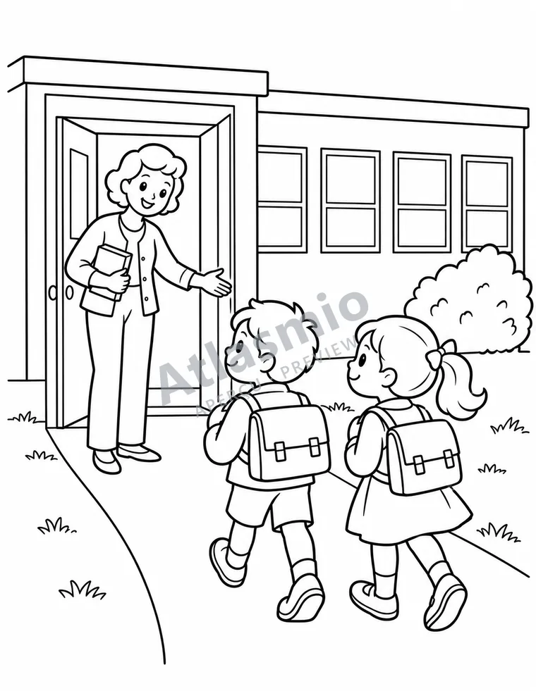 Colouring illustration: Schools are changing