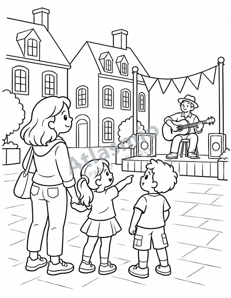 Colouring illustration: Québec City celebrates 400 years