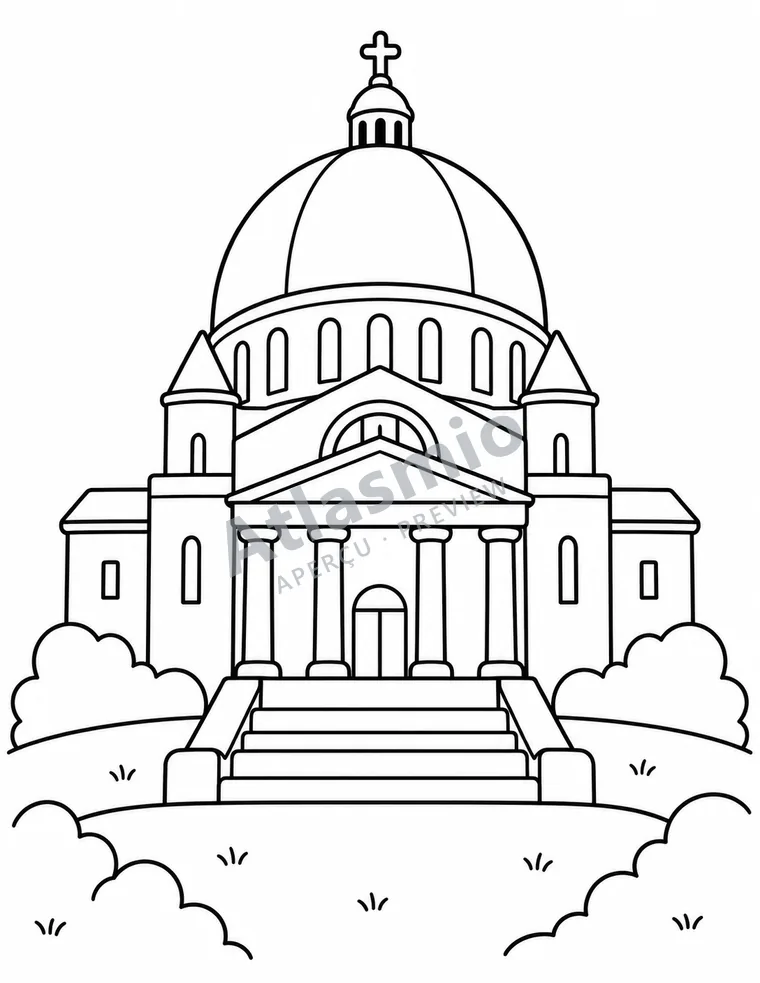 Colouring illustration: The Oratory's great dome