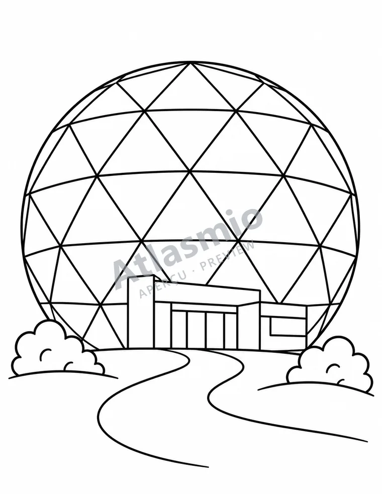 Colouring illustration: The round Biosphère