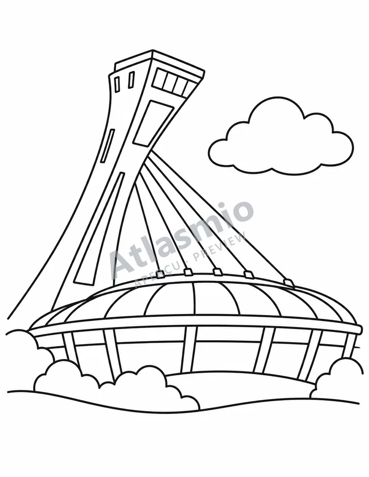 Colouring illustration: A leaning tower