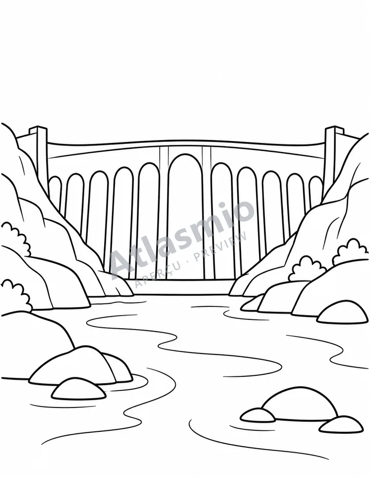 Colouring illustration: The Daniel-Johnson dam